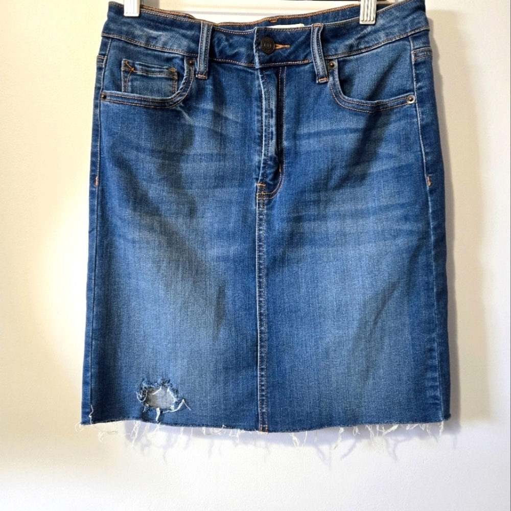 HIDDEN Distressed Denim Skirt. Size Medium